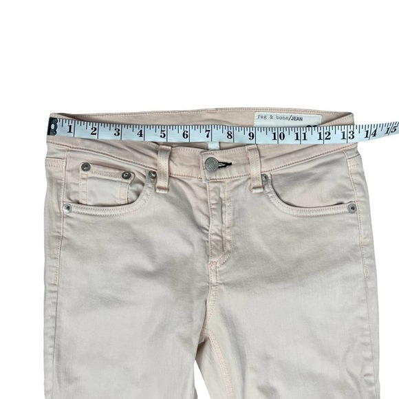 Rag & Bone The Skinny Stretch Denim Jeans in Distressed Blush 26 - Picture 6 of 8